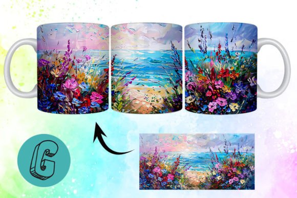 3D Oil Paint Floral Garden Mug Wrap 09 Graphics and Illustrations Review