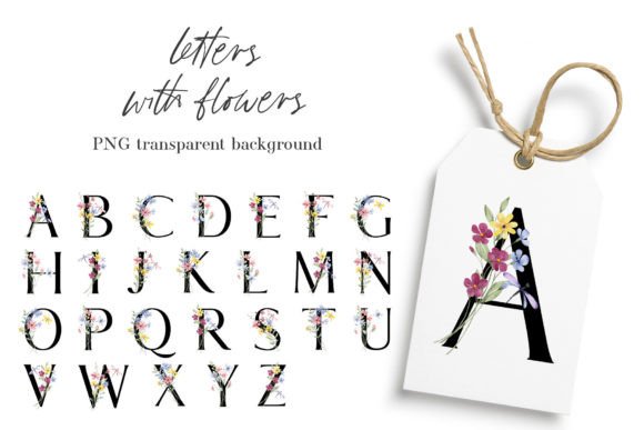 Alphabet, Letter, Floral Monogram, PNG Graphics & Illustrations Review