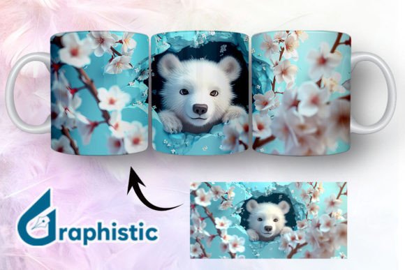 Bear Floral Break Through Mug Wrap 10 Graphics and Illustrations Review