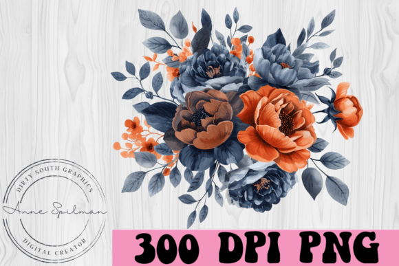 Dark Floral Watercolor Spray: Graphics & Illustrations for Handmade Brands