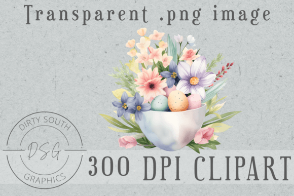 Easter Egg Floral Arrangement Graphics for Seasonal Illustrations