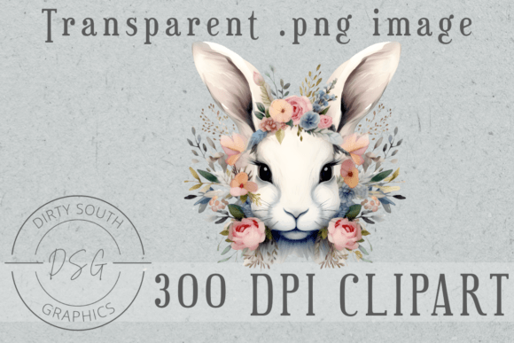 Floral Boho Easter Bunny: Premium Graphics for Editorial & Illustrations