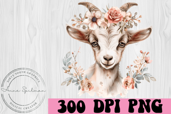 Floral Boho Goat Graphics and Illustrations Review