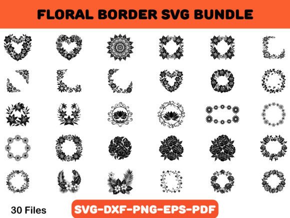 Floral Border Svg Bundle: Graphics and Illustrations for Local Brands