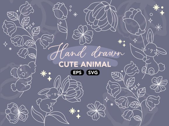 Floral Cute Animal Line Art SVG Review