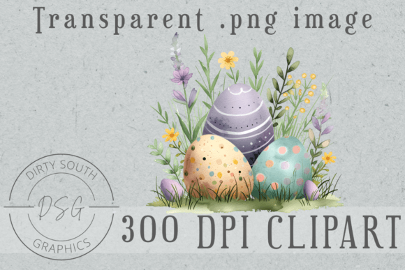Floral Easter Egg Arrangement Graphics for Seasonal Illustrations