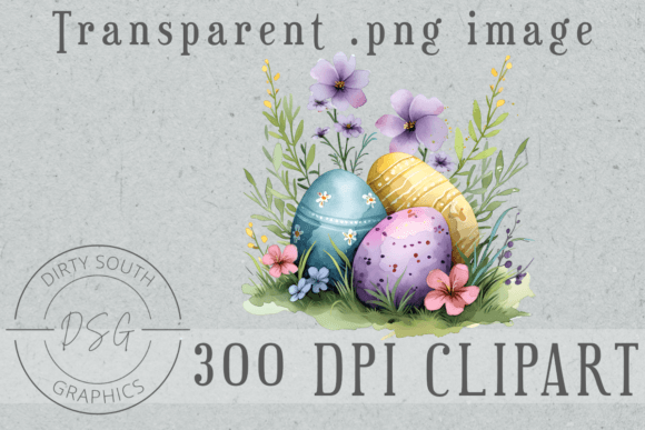 Floral Easter Egg Scene Graphics for Editorial & Illustrations