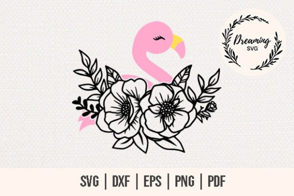 Floral Flamingo SVG - Flamingo SVG for Graphics and Illustrations