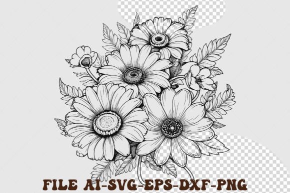 Floral Illustration Line Art Vector for Modern Graphics