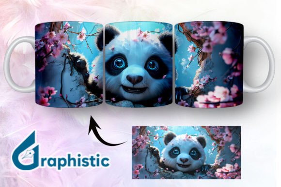 Floral Panda Break Through Mug Wrap 17: Graphics & Illustrations Review
