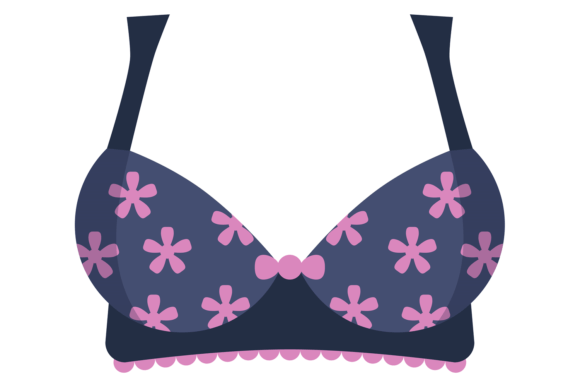 Floral Pattern Bra Color Icon. Female Un Graphics