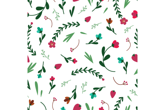 Floral Pattern. Seamless Hand Drawn Colo Graphics and Illustrations