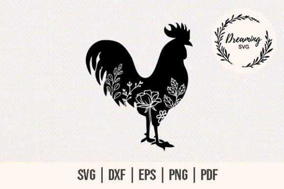 Floral Rooster SVG - Floral Chicken SVG Graphics & Illustrations Review