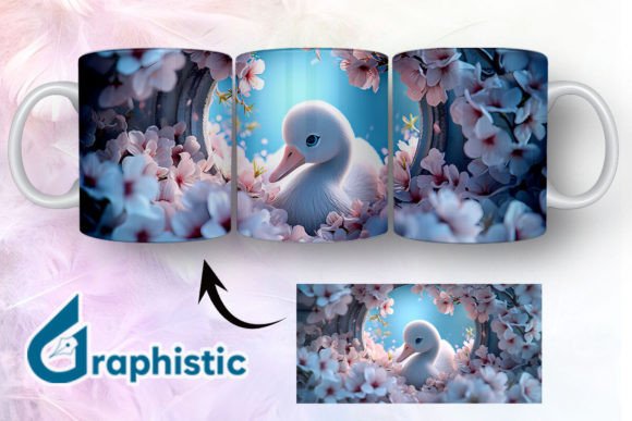 Floral Swan Break Through Mug Wrap 20 Graphics and Illustrations Review