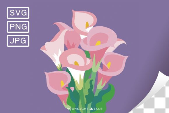 Funky Floral Bouquet SVG Calla Lily 3 for Graphics and Illustrations