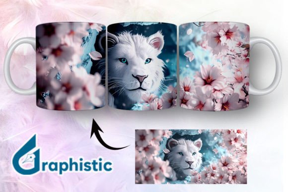Lion Floral Break Through Mug Wrap 19 Graphics & Illustrations Review