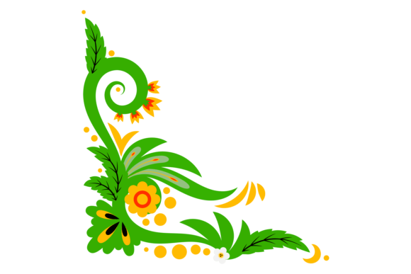 Ornate Corner Element. Decorative Floral Graphics & Illustrations Review