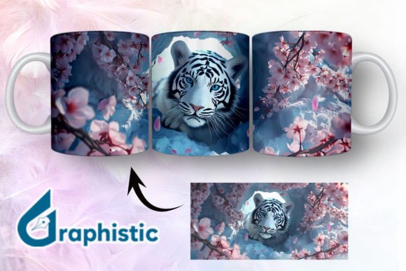 Tiger Floral Break Through Mug Wrap 19 Graphics and Illustrations Review