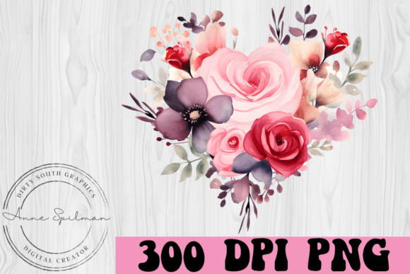 Watercolor Floral Heart: Graphics for Editorial Illustrations